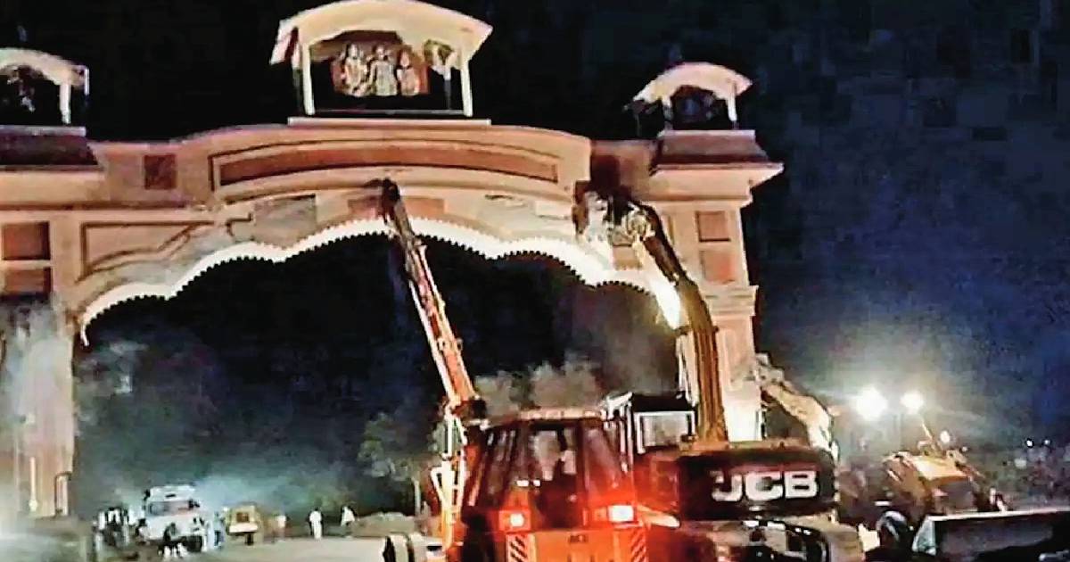 ROW ERUPTS IN HOUSE OVER DEMOLITION OF ‘RAM DARBAR’ ON SALASAR WELCOME GATE